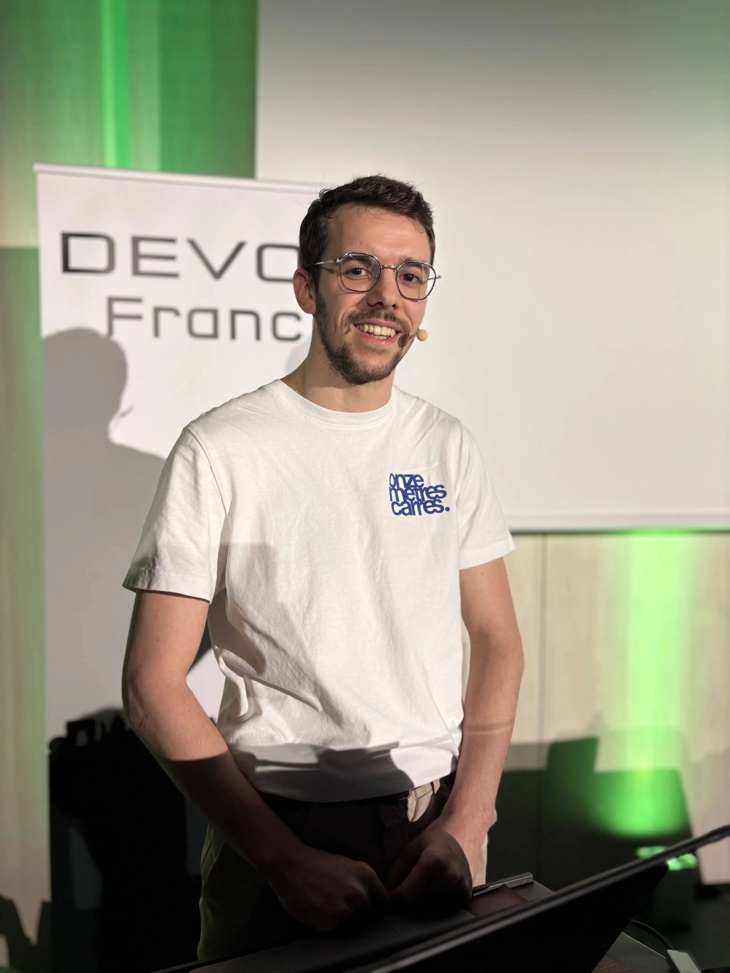 Photo de moi avant ma présentation.