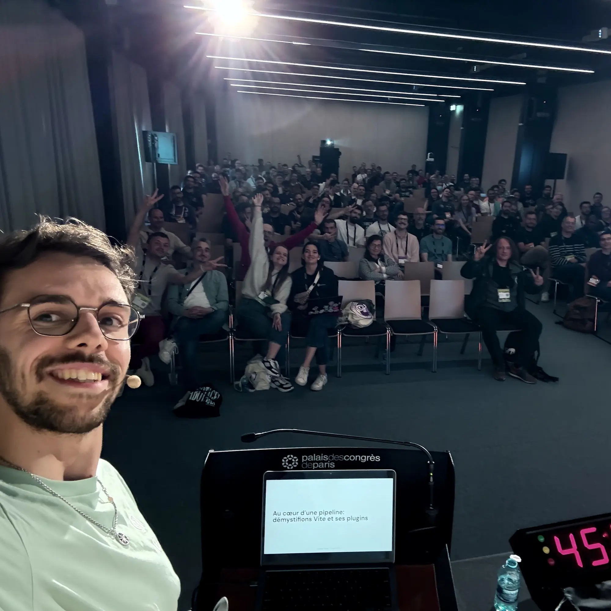 Mon selfie avec l'audience, pendant mon talk sur Vite