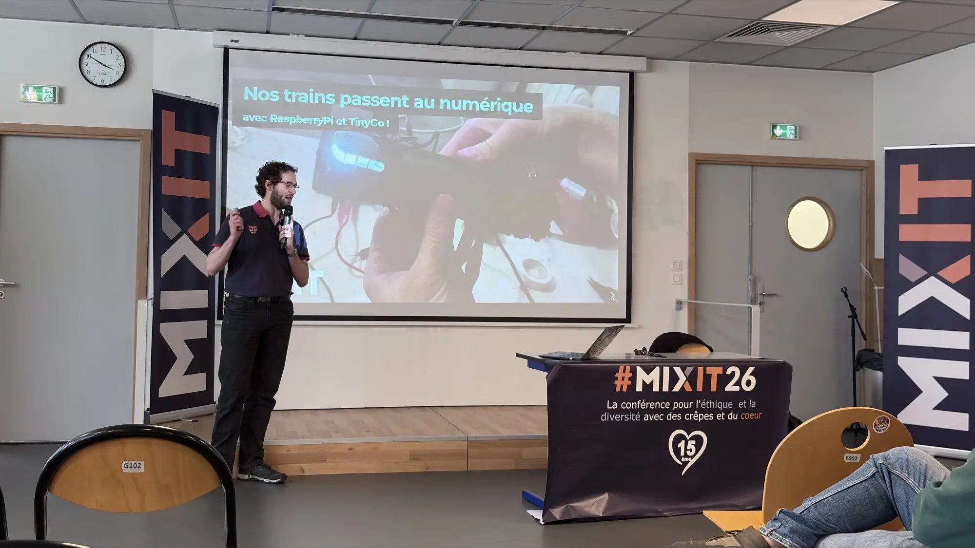 Photo de Florian pendant sa présentation
