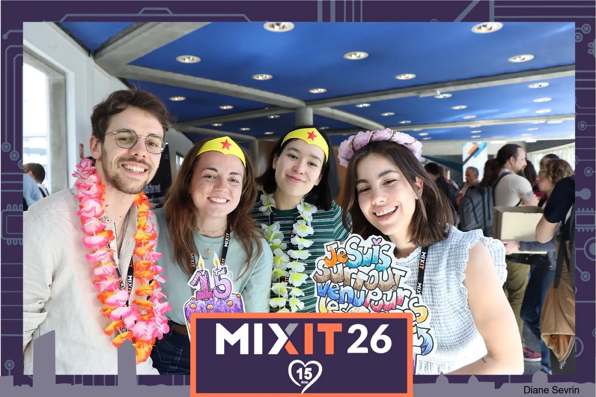 Photo de la TakiTeam à MiXiT, de gauche à droite : Estéban, Marion, Elise et Victoire